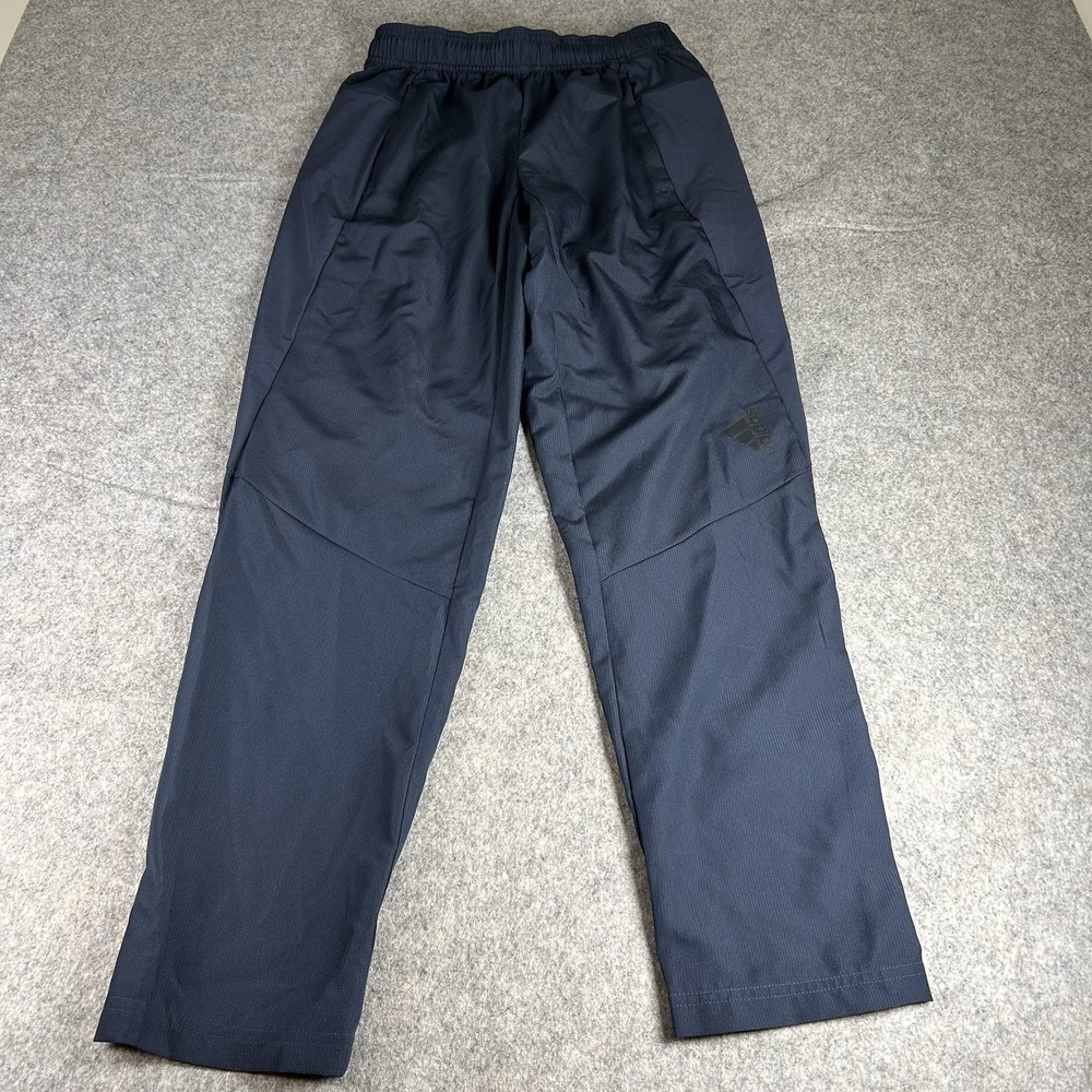 Adidas Sweatpants Mens Small Nylon Straight Navy Blue Stretch Athletic